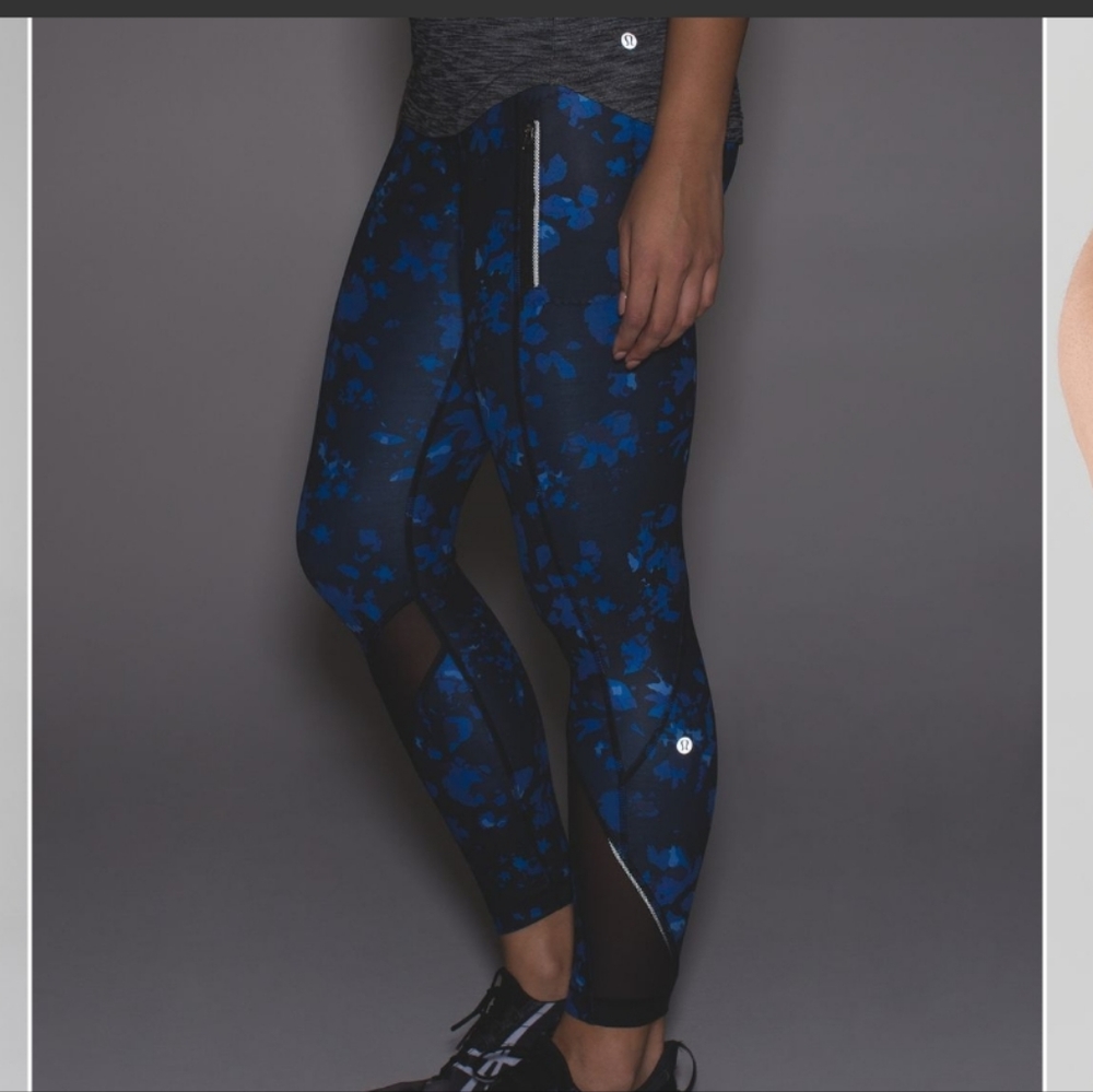 Lululemon Inspire Tight II Size 4 Dandy Digie Porcelaine Black mesh  DAN… - Picture 2 of 10